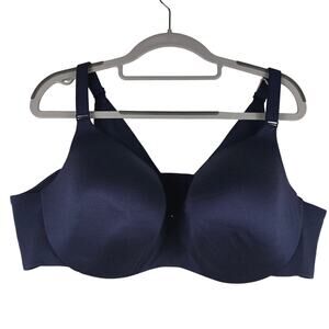 Cacique Lightly Lined Balconette Underwire Navy Bra 46D NWT